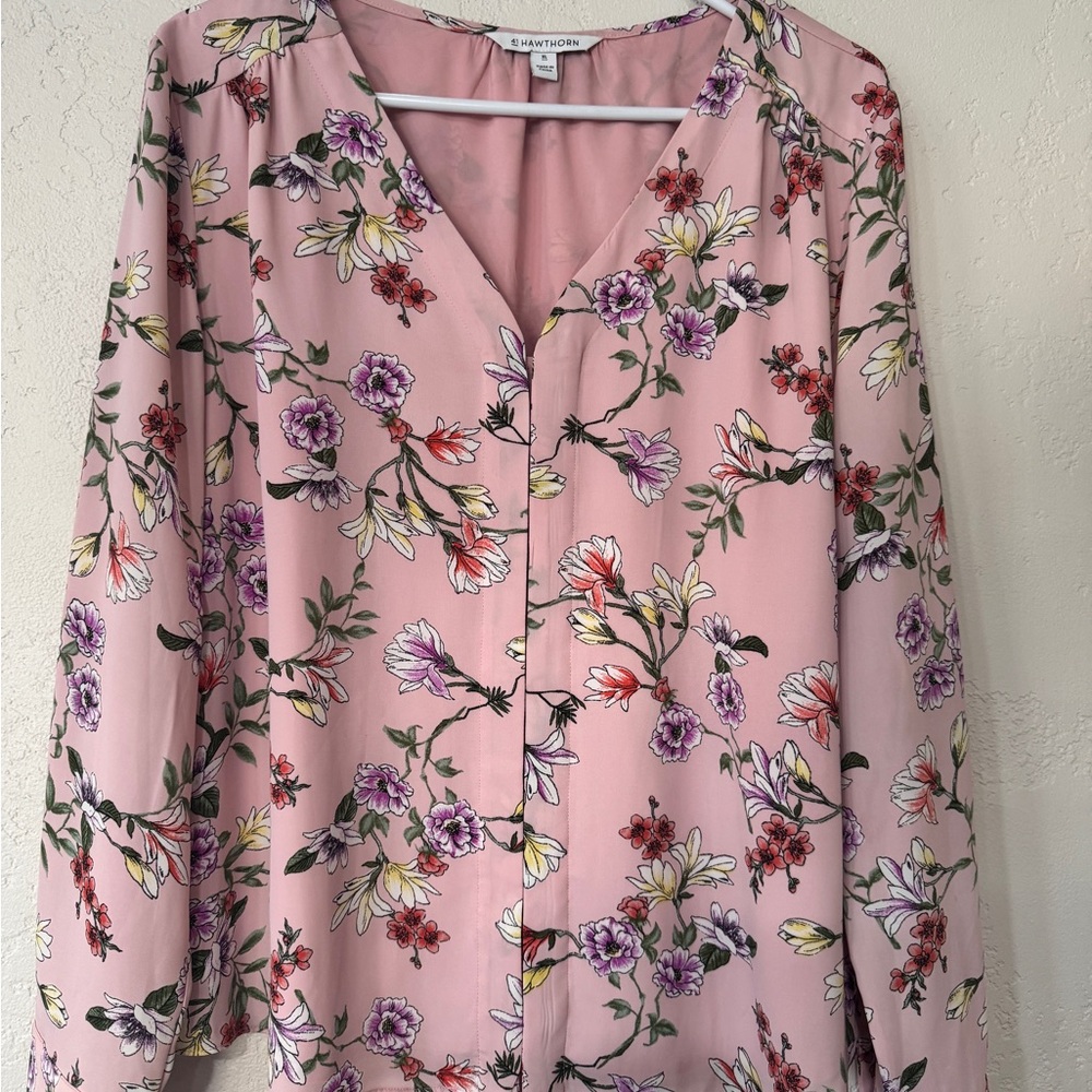 41 Hawthorn Pink Floral Top Size XL